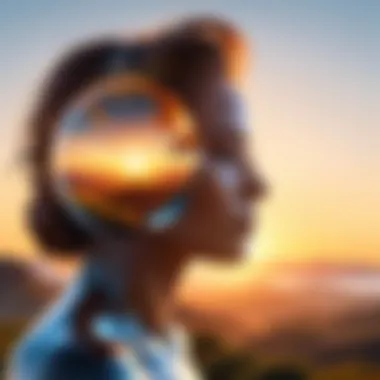 A contemplative figure gazing towards a sunrise, symbolizing new beginnings.