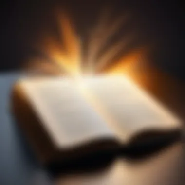 Illuminating Insights of Purpose An open book with light illuminating its pages