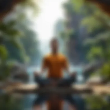 Meditation and Well-being A person meditating in a tranquil environment