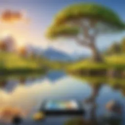 A serene landscape symbolizing well-being and contentment