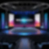 Dramatic stage setup for a live event