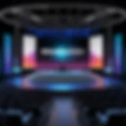 Dramatic stage setup for a live event