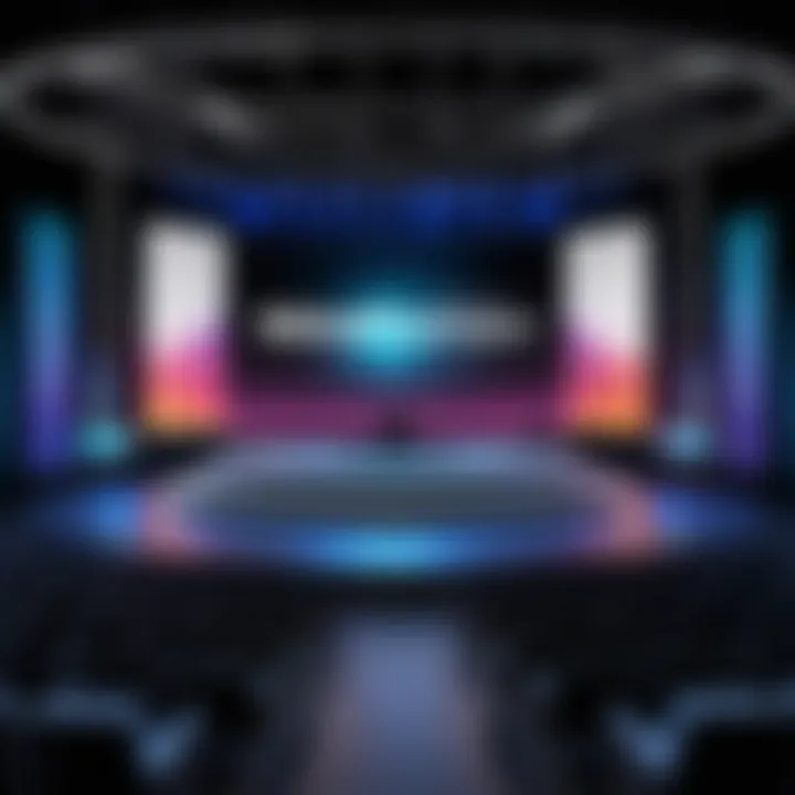 Dramatic stage setup for a live event