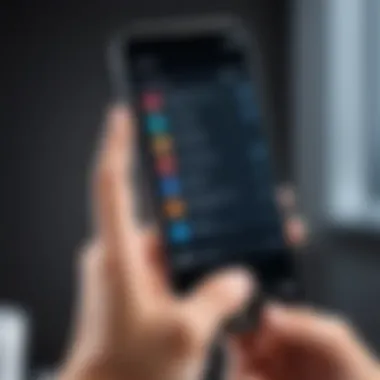 Instant Notifications and Social Engagement A close-up of a hand holding a smartphone with notifications