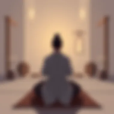 Meditation and Focus in Silat A serene setting illustrating the meditative aspect of Silat training