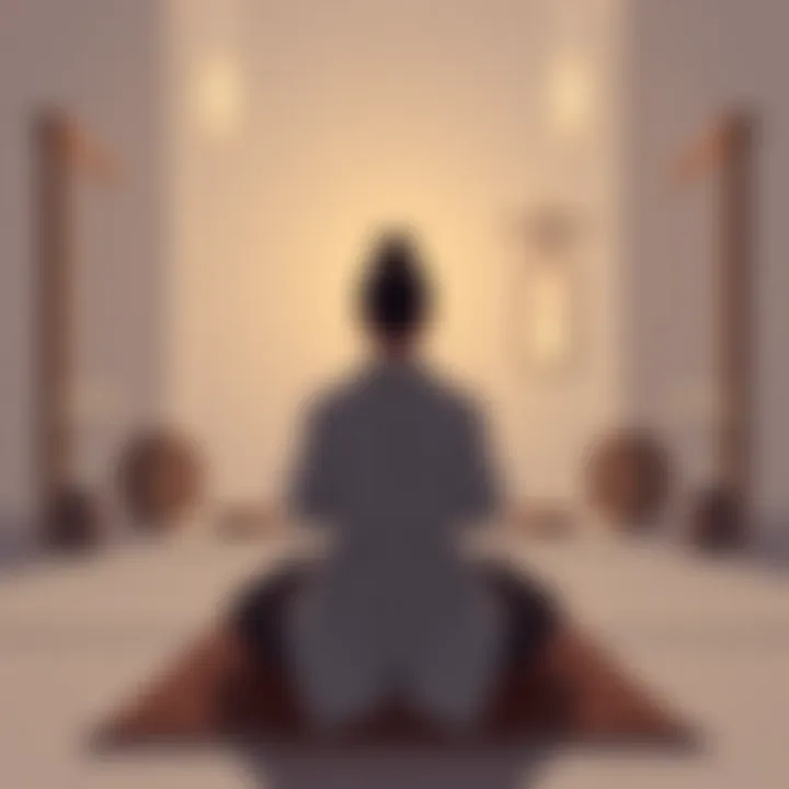 Meditation and Focus in Silat A serene setting illustrating the meditative aspect of Silat training