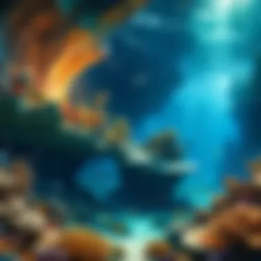Geological Wonders Beneath Majestic underwater landscape showcasing geological formations