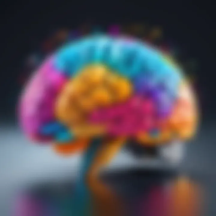 A brain with vibrant colors representing creativity and innovation