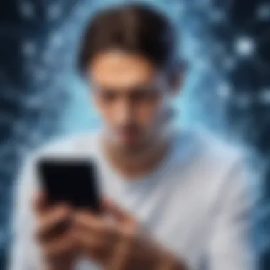 Engrossed in Technology: The Reality of Cell Phone Addiction A person engrossed in their smartphone, illustrating cell phone addiction.