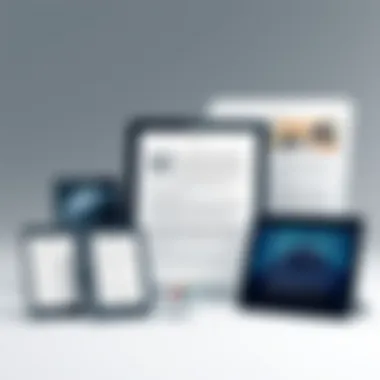 Illustration showing various eBook formats on different devices