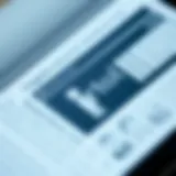 Close-up of an eBook reader displaying a digital library interface