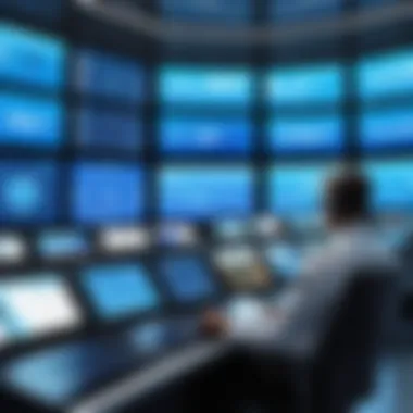 Role of Technology in Managing Flight Operations Air traffic control tower with digital screens