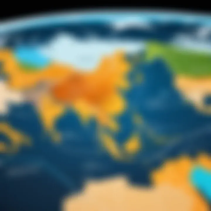 Map showcasing migration patterns affecting population changes