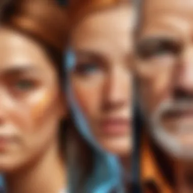 Emotional Scars Across Generations Visual metaphor for emotional scars passed through generations
