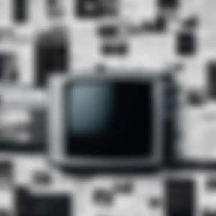 A collage of traditional media forms including newspapers and television