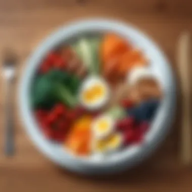 A balanced meal depicting healthy eating habits