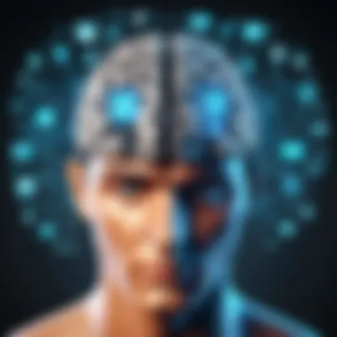 Psychological Impact of Technology on the Brain A brain with digital elements illustrating the psychological impact of technology.