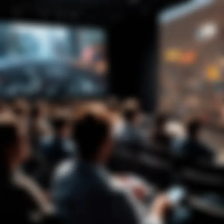 An audience engaging with provocative art