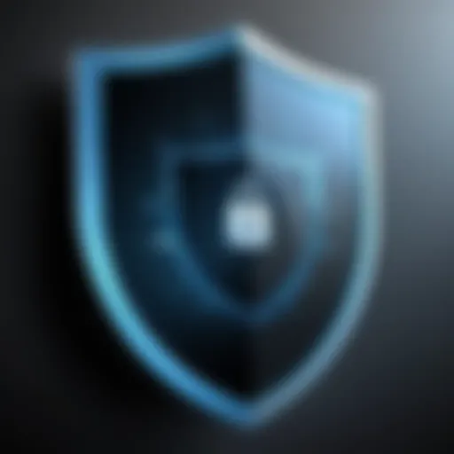 Illustration of a digital shield representing cybersecurity