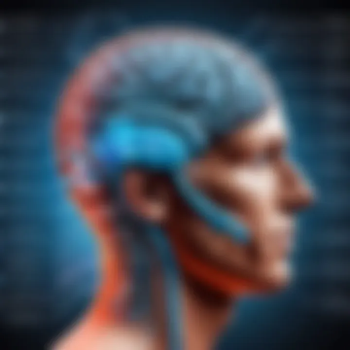 Diagram showing neurotransmission and its role in cognitive functions