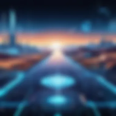 Future of Technological Innovation A futuristic landscape symbolizing the future direction of innovation