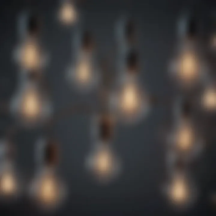 Abstract representation of interconnected light bulbs symbolizing idea exchange