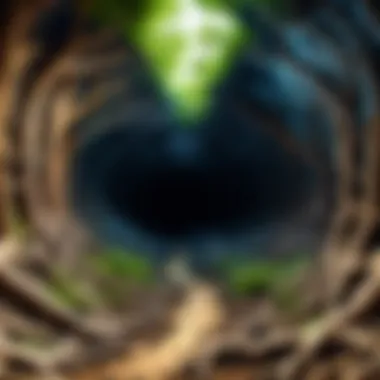 Subterranean Symphony Close-up of intricate root system underground
