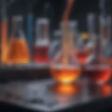 Illustration showcasing the chemical reactions in a laboratory setting