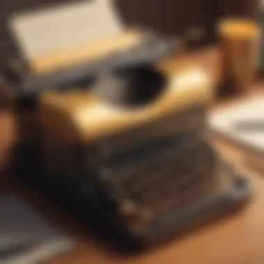 Golden Hour Illuminating Vintage Typewriter