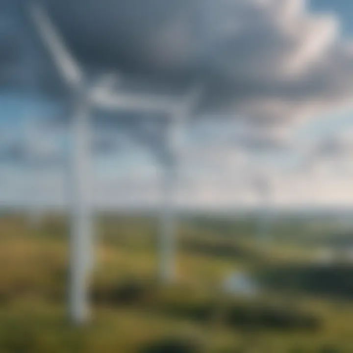 Wind turbines against a picturesque Danish landscape