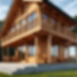 Elegant wooden building showcasing architectural design